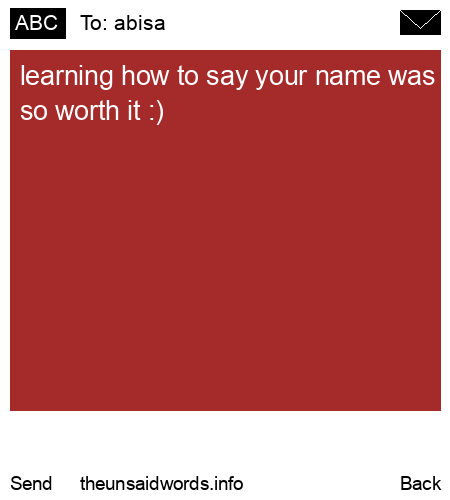unsent message to abisa