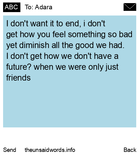 unsent message to Adara