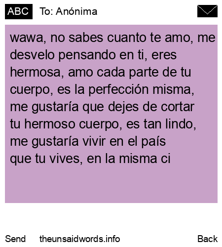 unsent message to Anónima