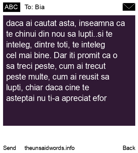 unsent message to Bia