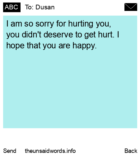 unsent message to Dusan