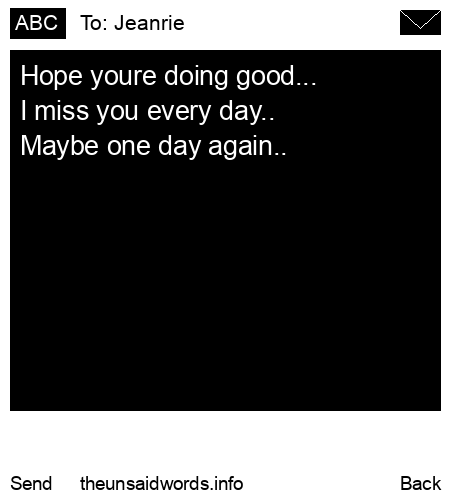 unsent message to Jeanrie