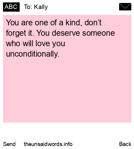 unsent message to Kally