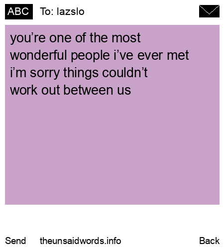 unsent message to lazslo