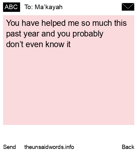 unsent message to Ma’kayah