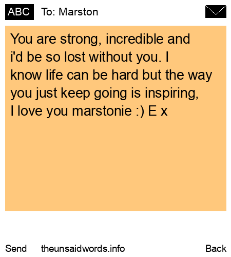 unsent message to Marston