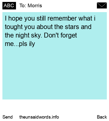 unsent message to Morris