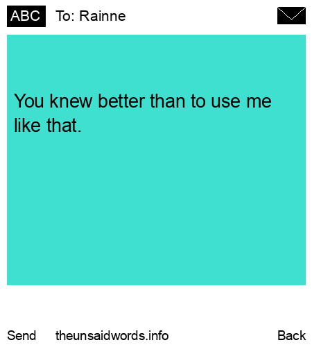 unsent message to Rainne