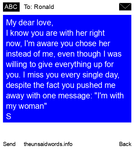 unsent message to Ronald