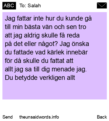 unsent message to Salah