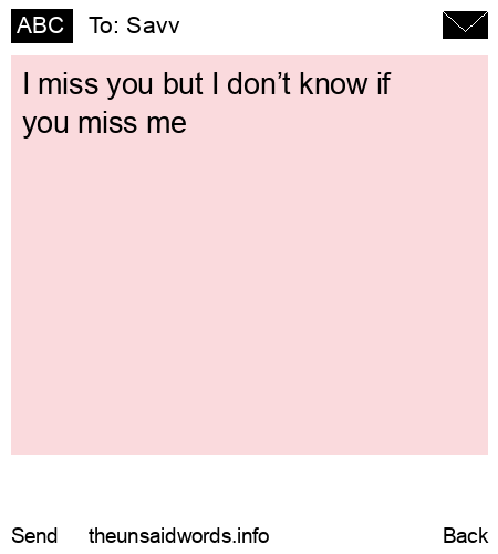 unsent message to Savv 