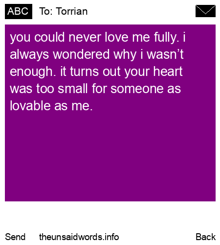 unsent message to Torrian