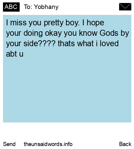 unsent message to Yobhany