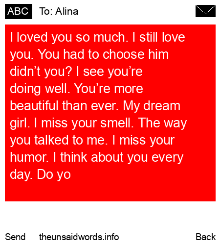 unsent message to Alina