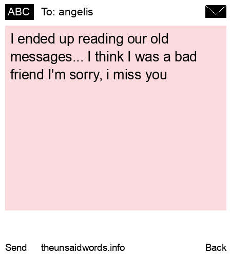 unsent message to angelis 