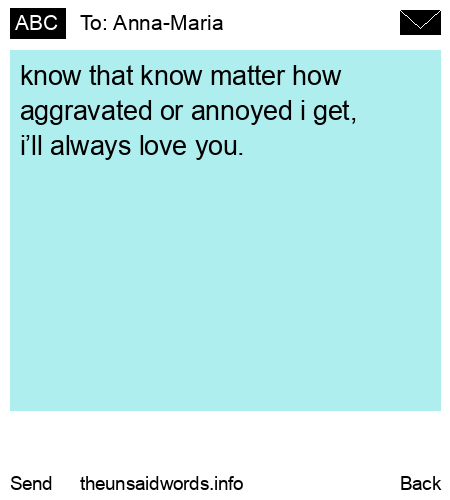 unsent message to Anna-Maria