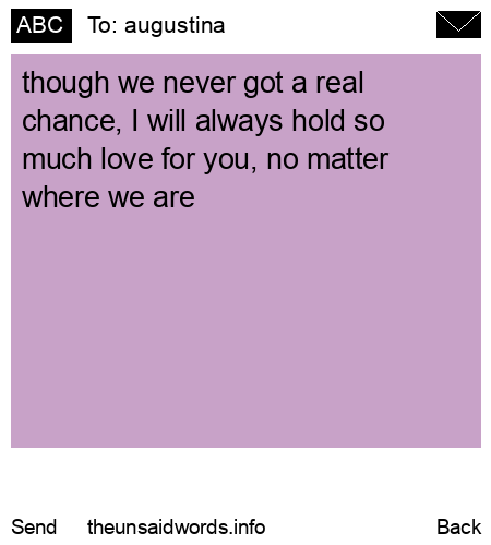 unsent message to augustina