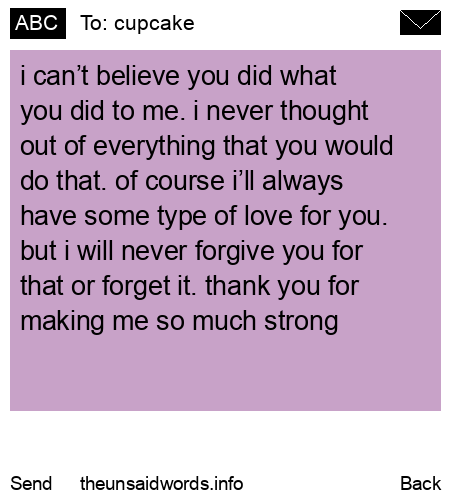 unsent message to cupcake