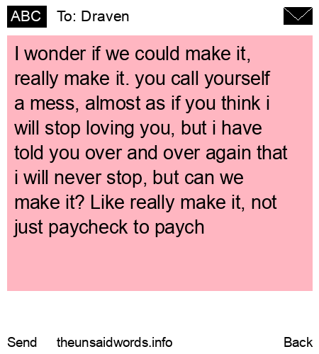 unsent message to Draven