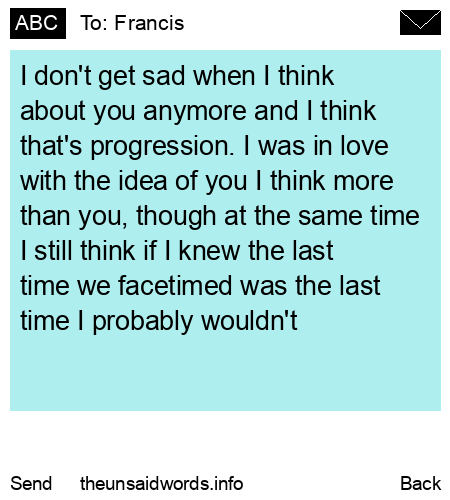 unsent message to Francis