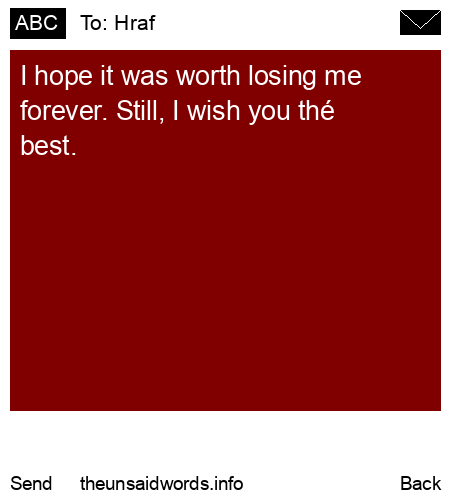 unsent message to Hraf
