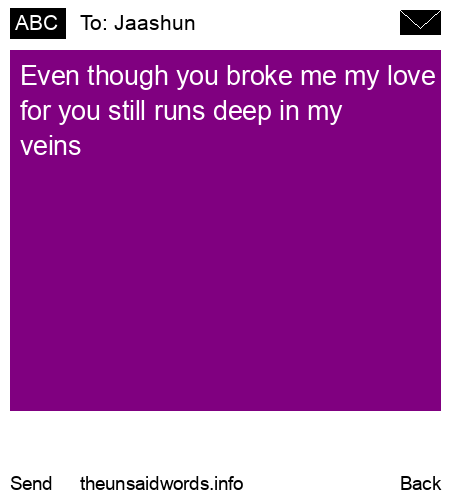 unsent message to Jaashun