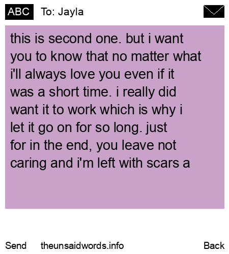 unsent message to Jayla