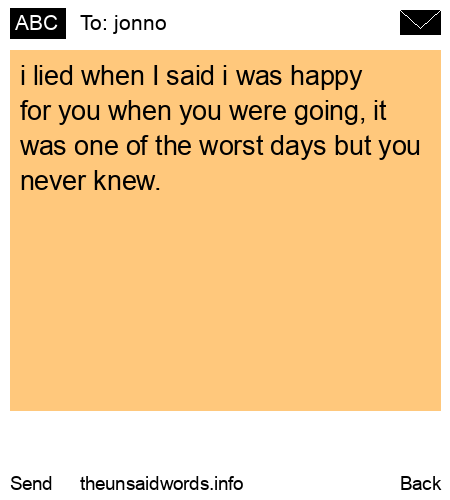unsent message to jonno