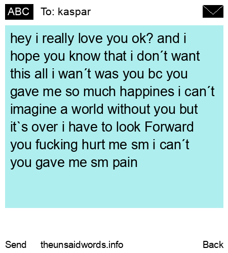 unsent message to kaspar