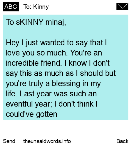 unsent message to Kinny