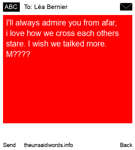 unsent message to Léa Bernier