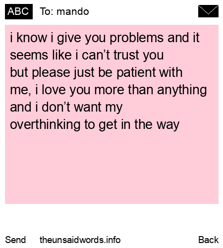 unsent message to mando
