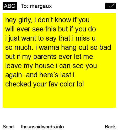 unsent message to margaux