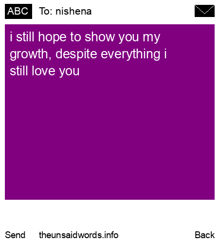 unsent message to nishena