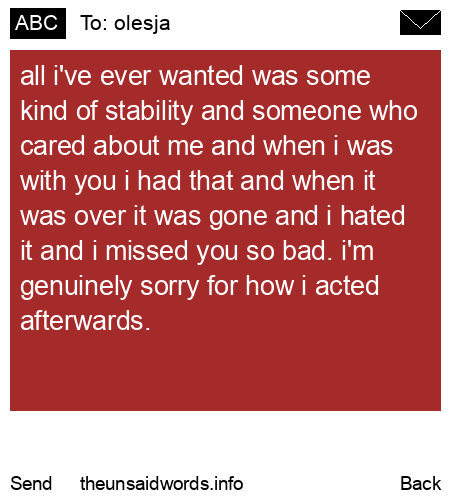 unsent message to olesja