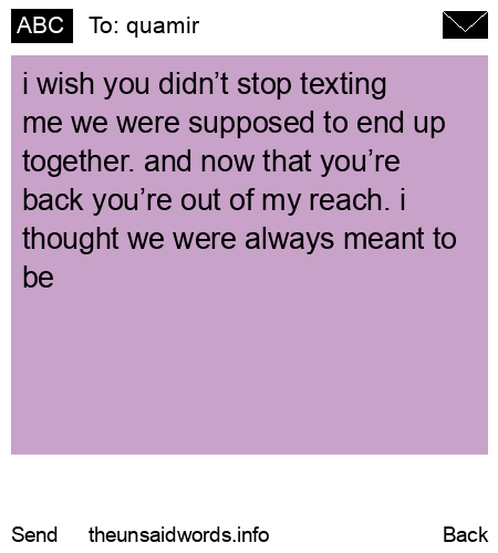 unsent message to quamir