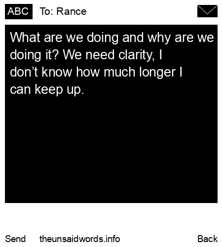 unsent message to Rance