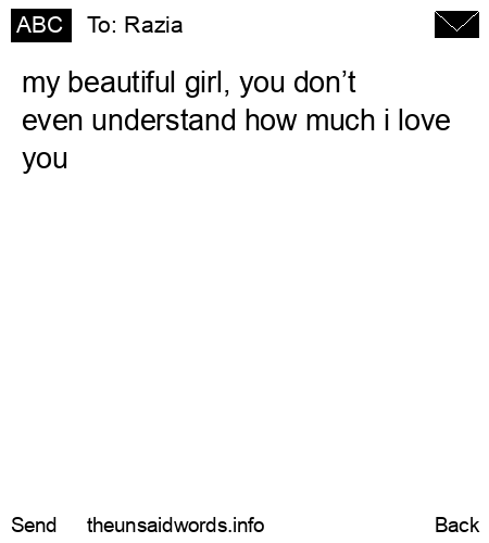 unsent message to Razia
