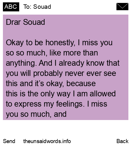 unsent message to Souad