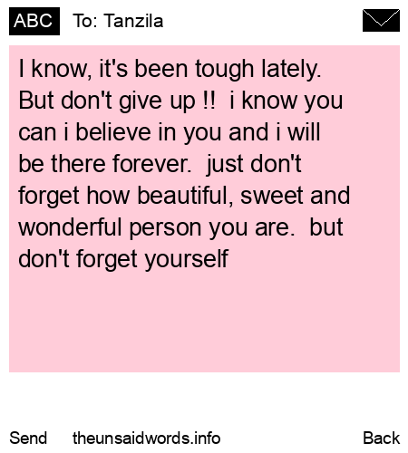 unsent message to Tanzila