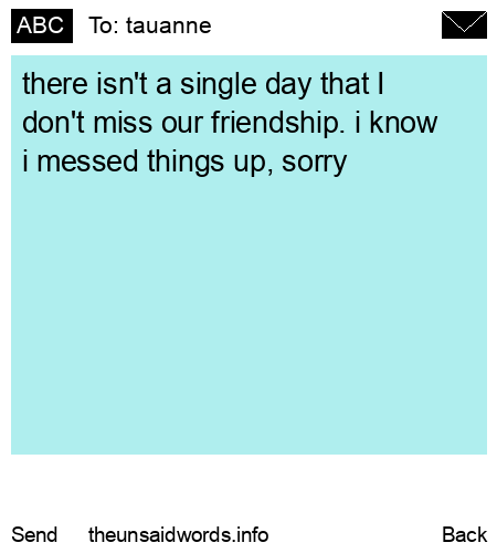 unsent message to tauanne