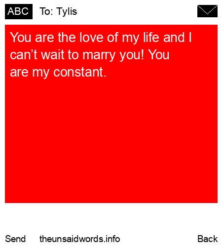 unsent message to Tylis