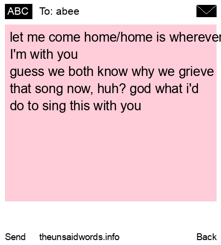 unsent message to abee