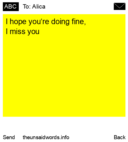 unsent message to Alica