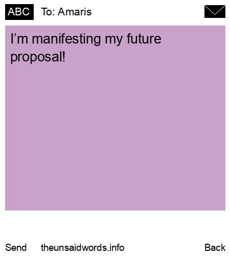 unsent message to Amaris 