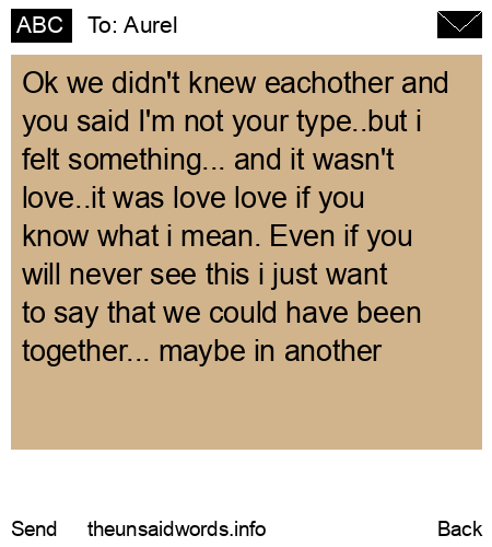 unsent message to Aurel