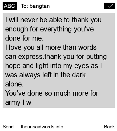 unsent message to bangtan