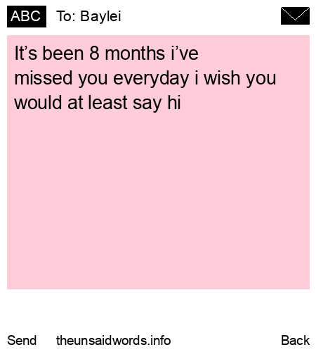 unsent message to Baylei