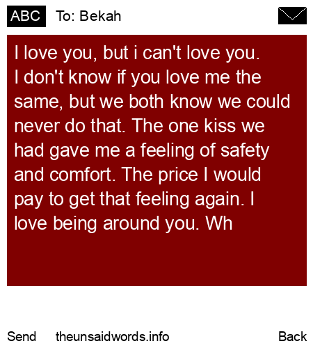 unsent message to Bekah