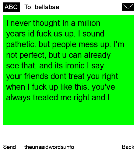 unsent message to bellabae